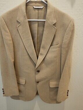 VTG PBM Harris Hart Classic Men's 2 Button 100% Canel Hair Blazer Jacket Beige